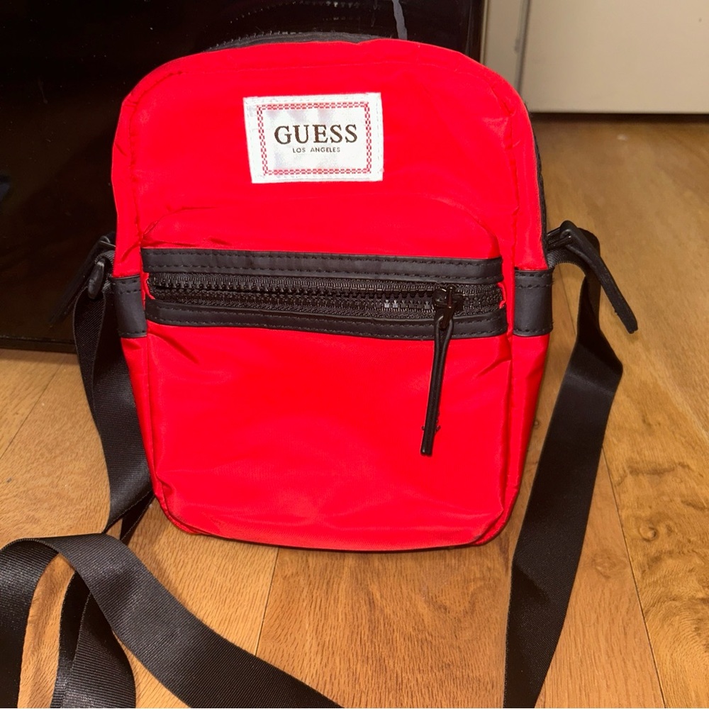 guess men's crossbody satchel bag red messenger bag
